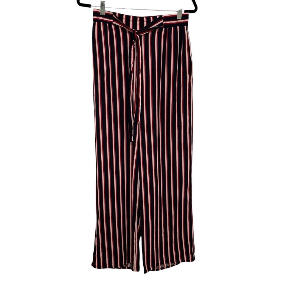 Ambiance Apparel Pants Womens L Wide Leg Holiday Red White & Blue